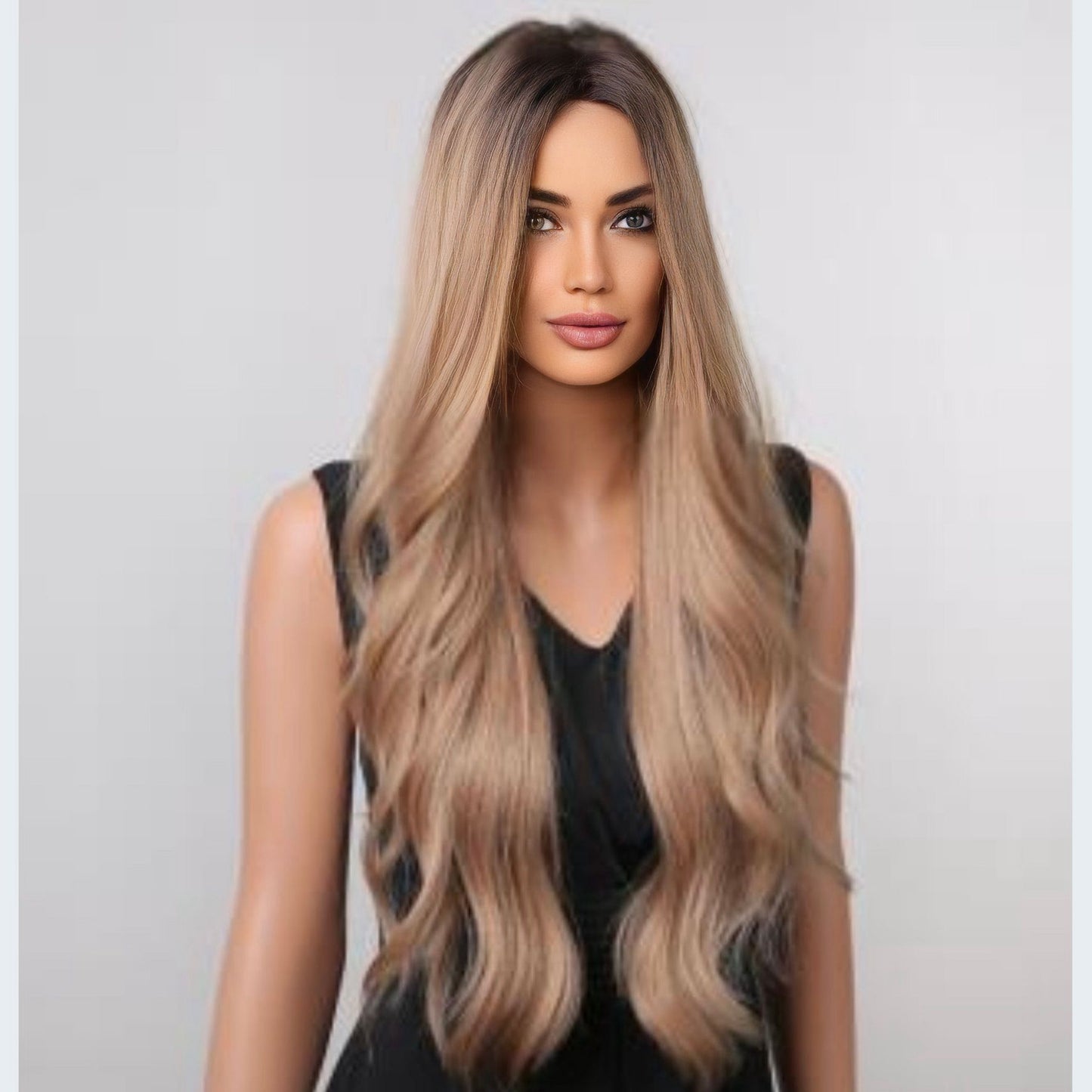 30 Inch Honey Blonde Synthetic Wig - Heat Resistant, Natural Wavy Texture