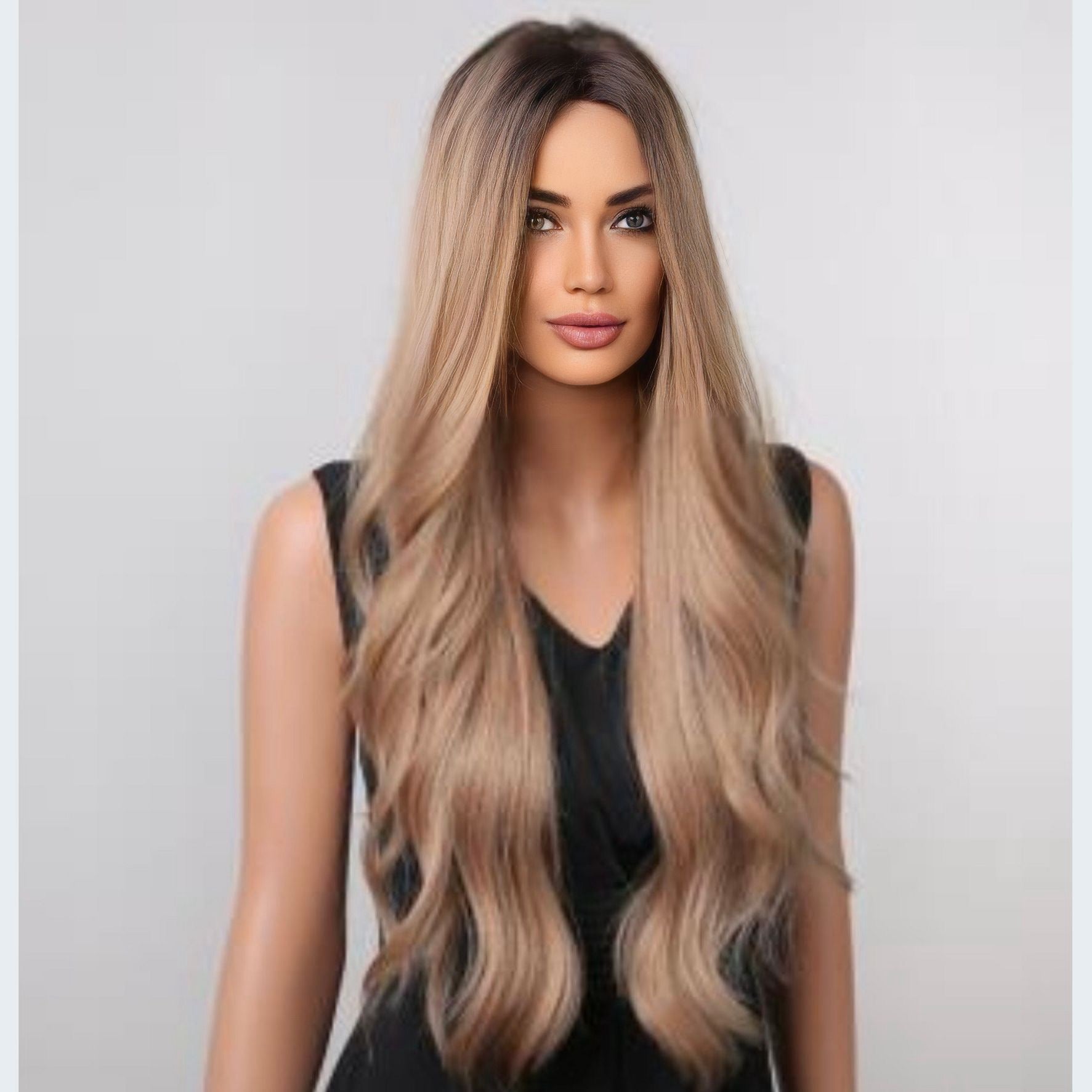 30 Inch Honey Blonde Synthetic Wig - Heat Resistant, Natural Wavy Texture