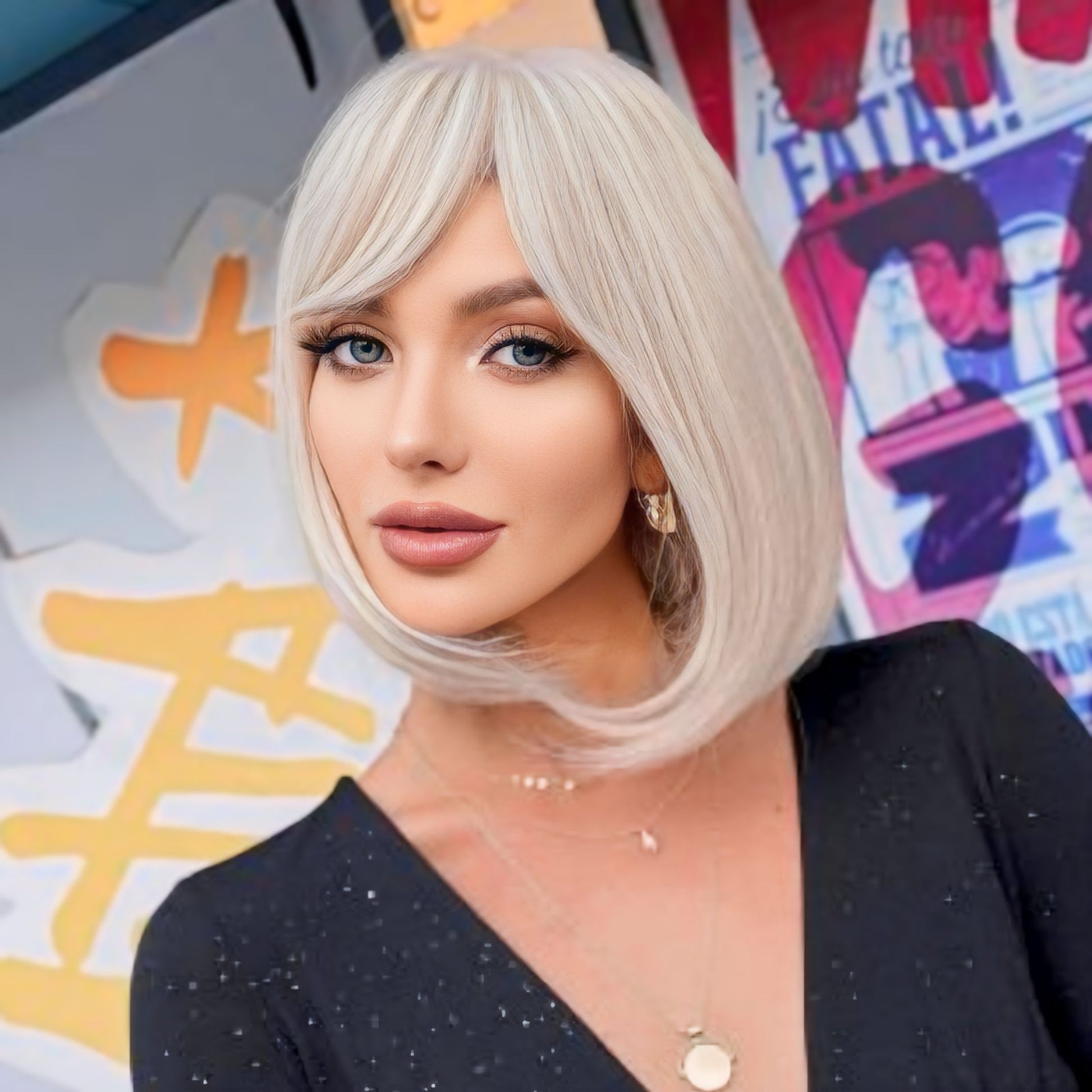 Sleek Platinum Bob Wig for Everyday Wear – Heat-Friendly and Comfortable Fit