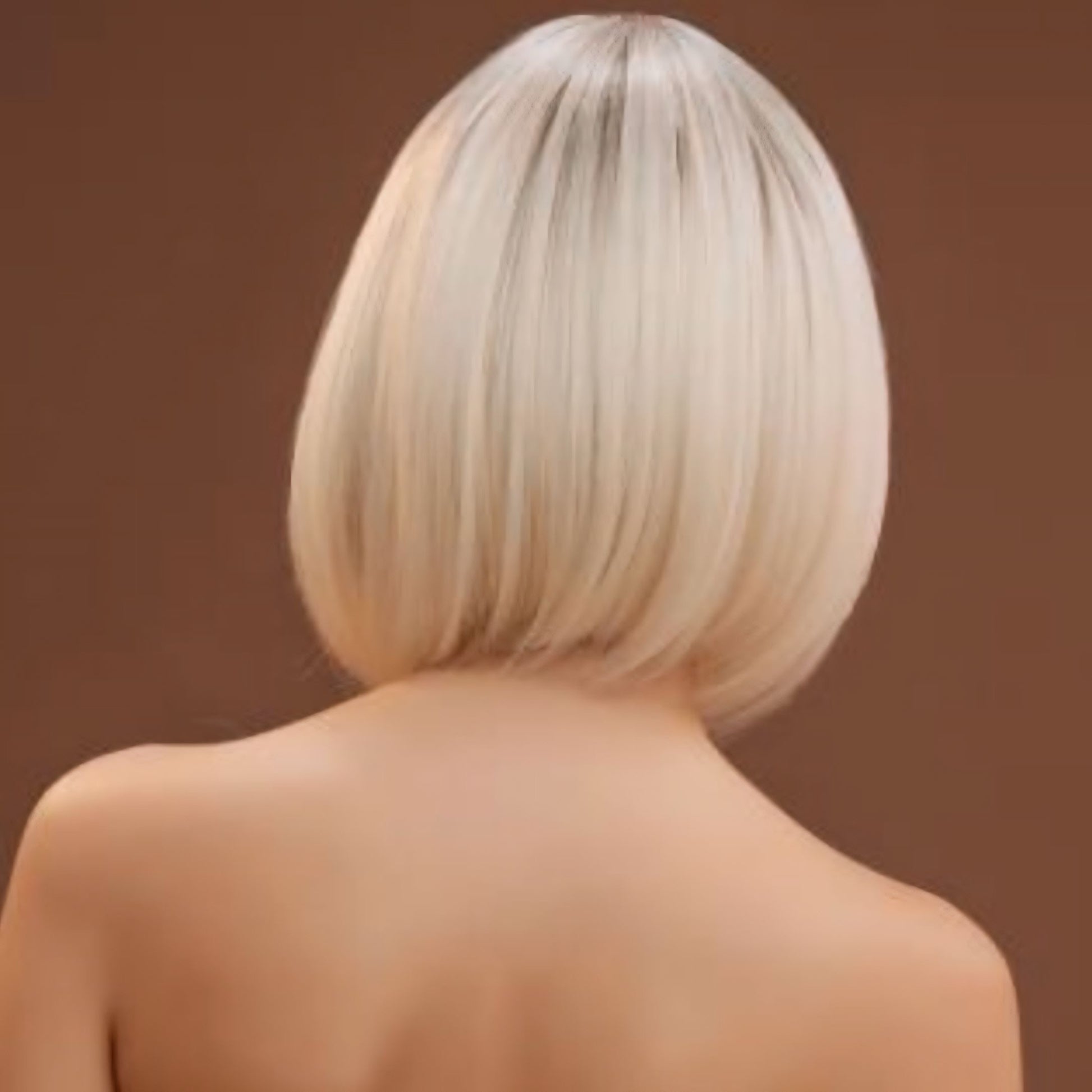 Straight Light Blonde Synthetic Bob Wig with Bangs and Natural-Looking Texture
